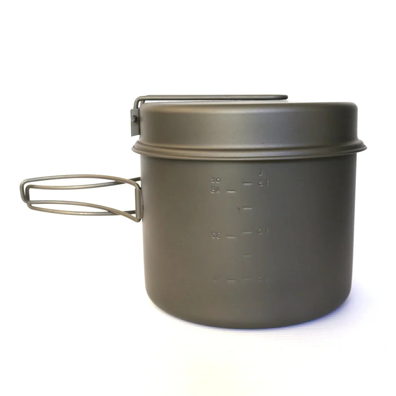 Load image into Gallery viewer, TOAKS Titanium 1600ml Pot with Pan | Ultralight Backpacking Cook Set
