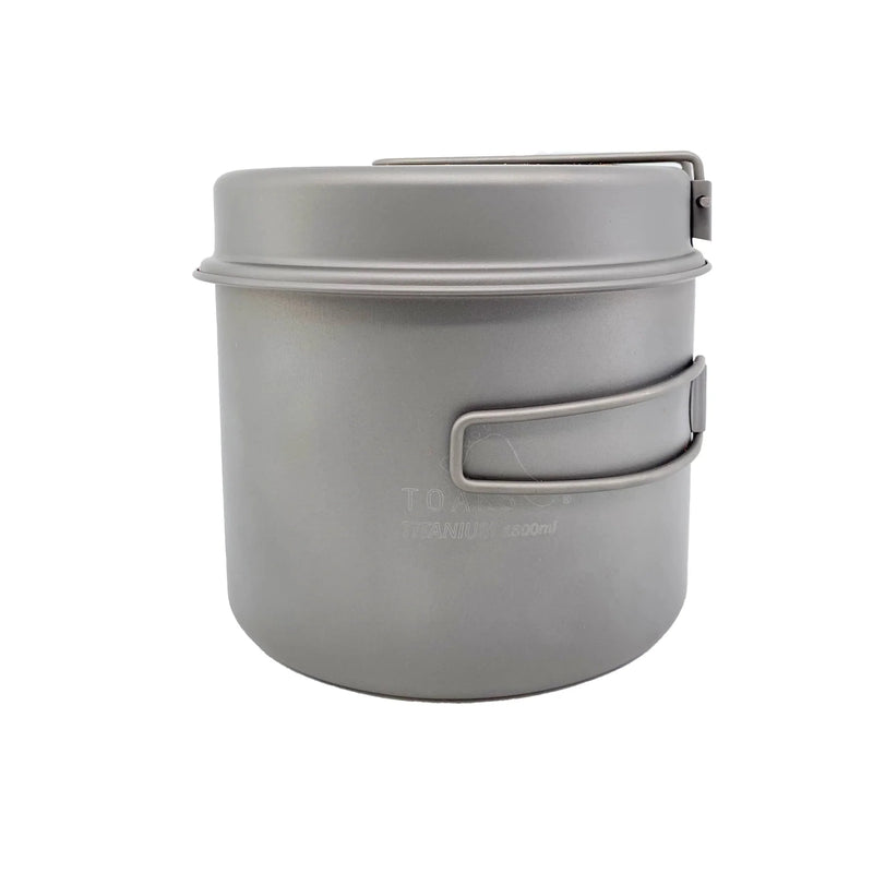 Load image into Gallery viewer, TOAKS Titanium 1600ml Pot with Pan | Ultralight Backpacking Cook Set
