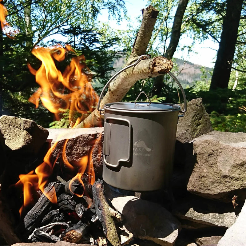 Load image into Gallery viewer, Toaks Titanium 750ml Pot with Bail Handle
