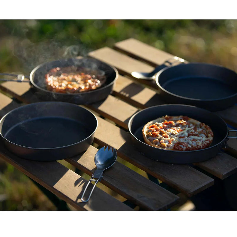 Load image into Gallery viewer, TOAKS Titanium D-165mm (6.5") Deep Pan Set 4 PCS | Ultralight Camping Cookware Set
