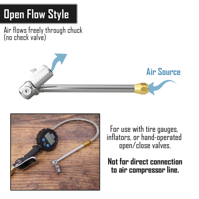 Load image into Gallery viewer, Lightning™ T-Series Tire Air Chuck | Open Flow, 1/4" F-NPT
