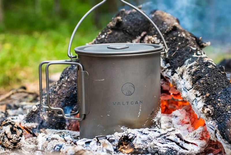 Load image into Gallery viewer, Valtcan 900ml Titanium Pot Boil, Cook &amp; Drink From One Pot · 134g · Nests Your Nalgene
