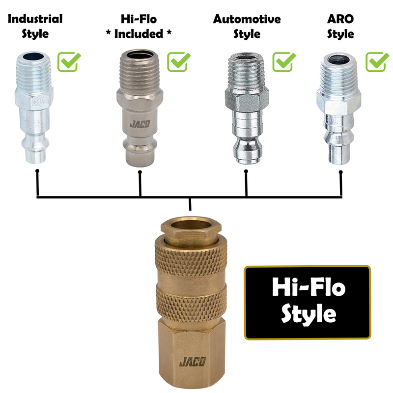 Load image into Gallery viewer, Hi-Flo Quick Connect Air Fittings | Plug &amp; Coupler Kit - 1/4" NPT (Set of 12)

