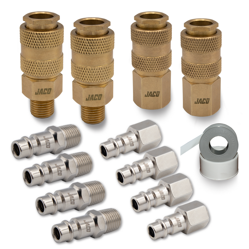 Load image into Gallery viewer, Hi-Flo Quick Connect Air Fittings | Plug &amp; Coupler Kit - 1/4" NPT (Set of 12)
