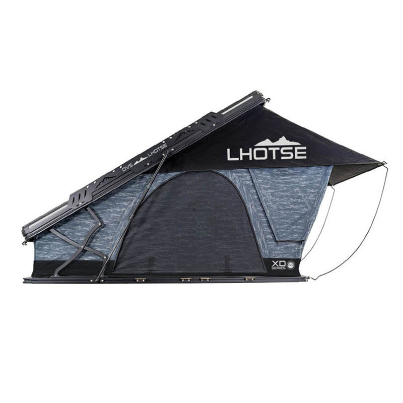 Load image into Gallery viewer, Stay Ready Outdoors XD Lohtse Clam Shell Aluminum Hard Shell Roof Top Tent, Blue Body &amp; Black Rainfly
